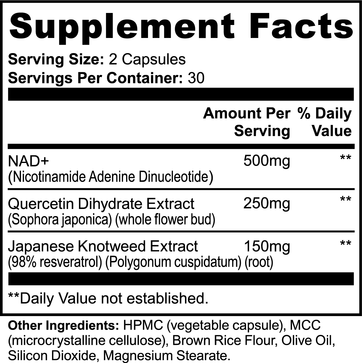 ⚡ NAD+ 500mg with Quercetin & Resveratrol