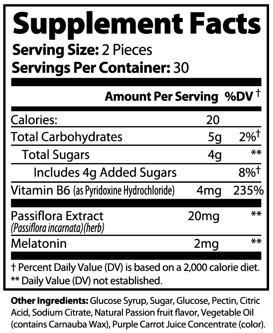 🌙 Sleep Well Gummies – Passion Fruit Flavor