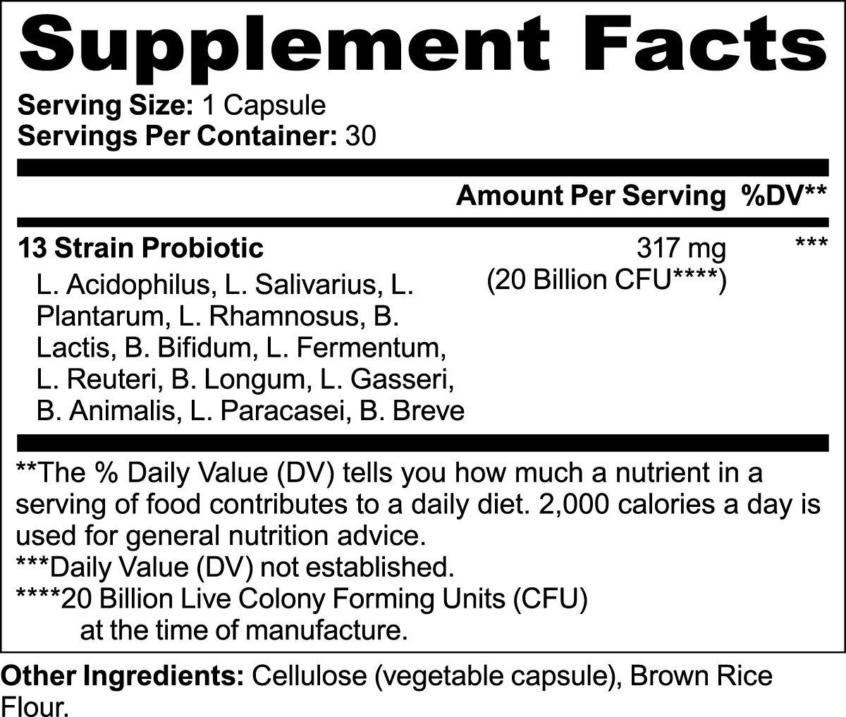 🌱 Probiotic 20 Billion CFU – Digestive & Immune Support
